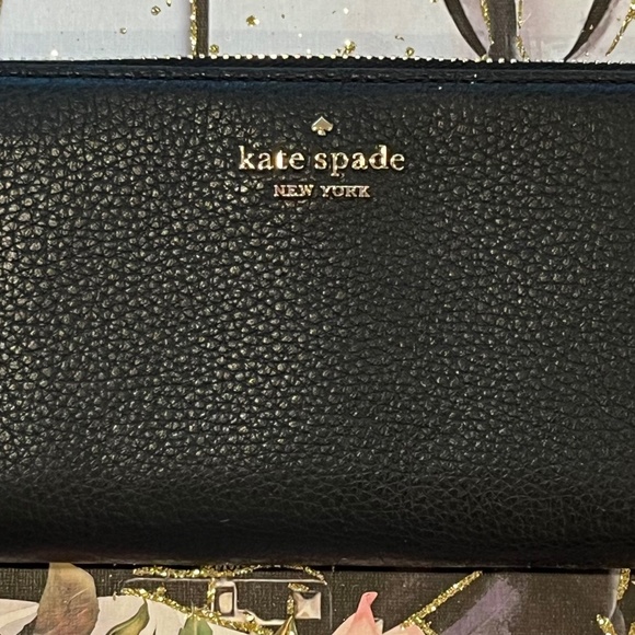 Kate Spade NWT Pebble Leather Large Continental Wallet Black - Picture 1 of 6